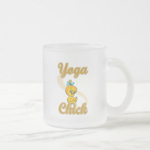 Yoga Chick Frosted Glass Coffee Mug