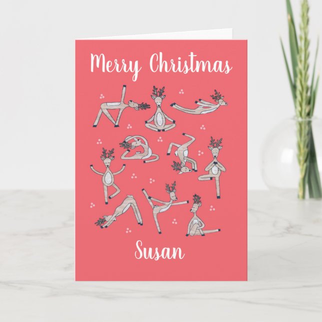 Yoga Christmas card personalised (Front)