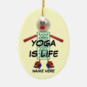Yoga Christmas Cartoon Ceramic Tree Decoration