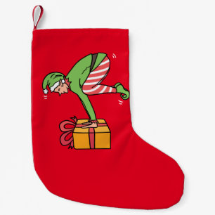 Yoga Christmas Elf Pose  Small Christmas Stocking