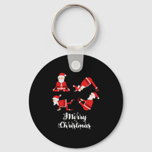 Yoga Christmas Fitness Key Ring