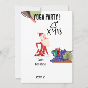 Yoga Christmas Santa Claus instructor  Invitation
