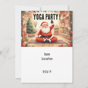Yoga Christmas Santa Claus instructor Invitation