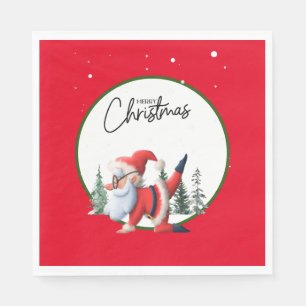 Yoga Christmas Santa Claus instructor  Napkin