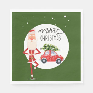 Yoga Christmas Santa Claus instructor  Napkin