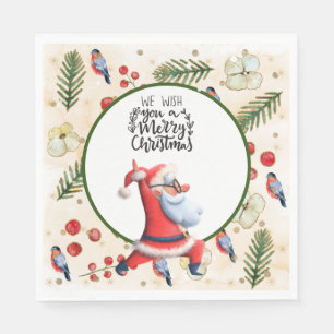 Yoga Christmas Santa Claus instructor Napkin
