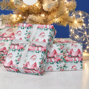 Yoga Christmas Santa Claus instructor Wrapping Paper