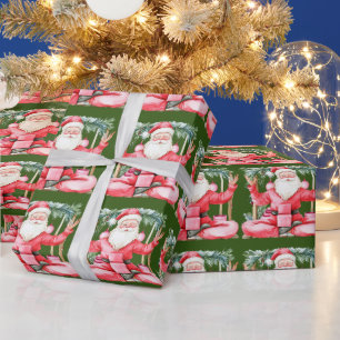 Yoga Christmas Santa Claus instructor Wrapping Paper