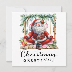 Yoga Christmas Santa Claus Posing Party invitation