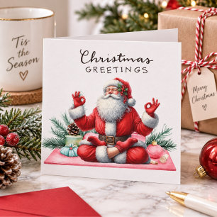 Yoga Christmas Santa Claus Posing Party invitation