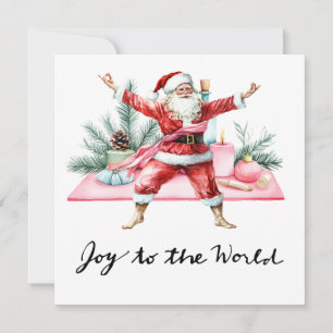 Yoga Christmas Santa Claus Posing Party invitation