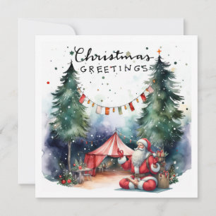Yoga Christmas Santa Claus Posing Party invitation