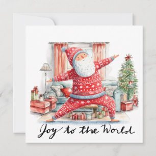 Yoga Christmas Santa Claus Posing yoga Holiday Card