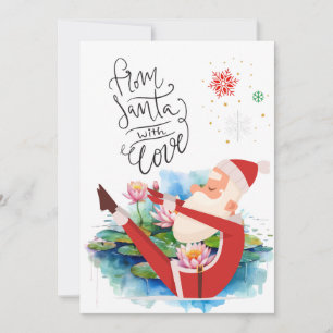 Yoga Christmas Santa Claus posing Yoga Holiday Card