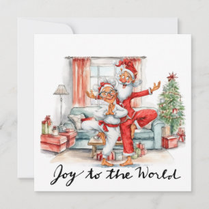 Yoga Christmas Santa Claus Posing yoga Holiday Card
