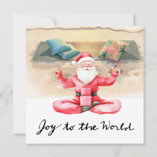 Yoga Christmas Santa Claus Posing yoga  Holiday Card