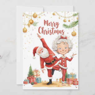Yoga Christmas Santa Claus posing Yoga Holiday Card