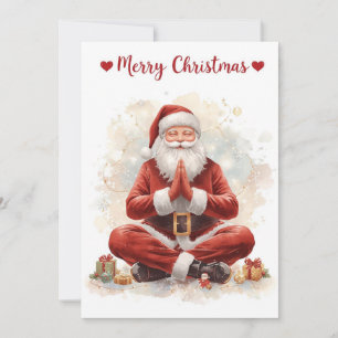 Yoga Christmas Santa Claus posing Yoga Holiday Card
