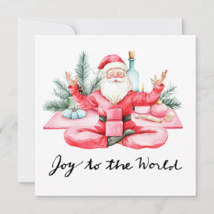 Yoga Christmas Santa Claus Posing yoga  Holiday Card