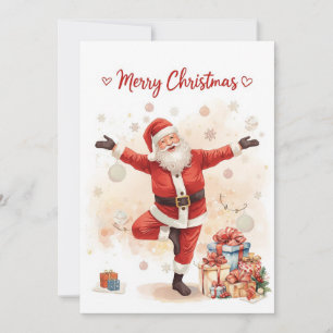 Yoga Christmas Santa Claus posing Yoga Holiday Card