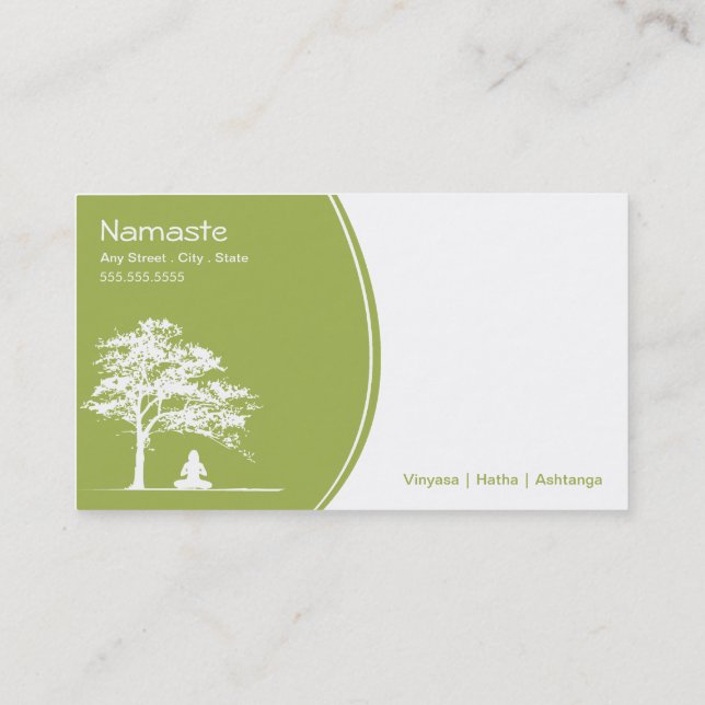 Yoga Class Business Card loyalty card (Back)