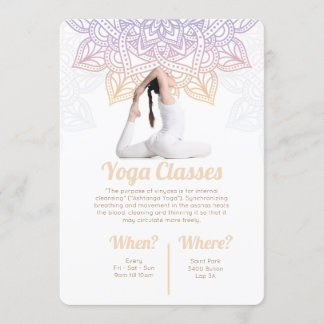 Yoga classes invitation