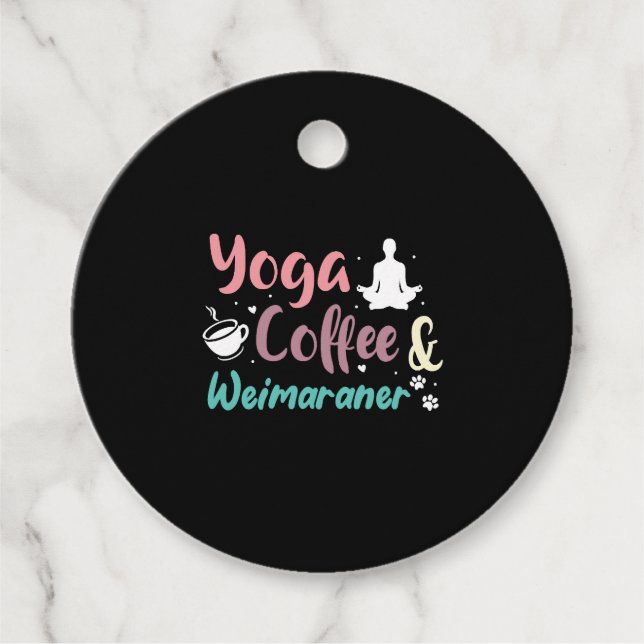 Yoga Coffee And Weimaraners Favour Tags (Front)