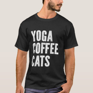 Yoga Coffee Cats Mum T-Shirt