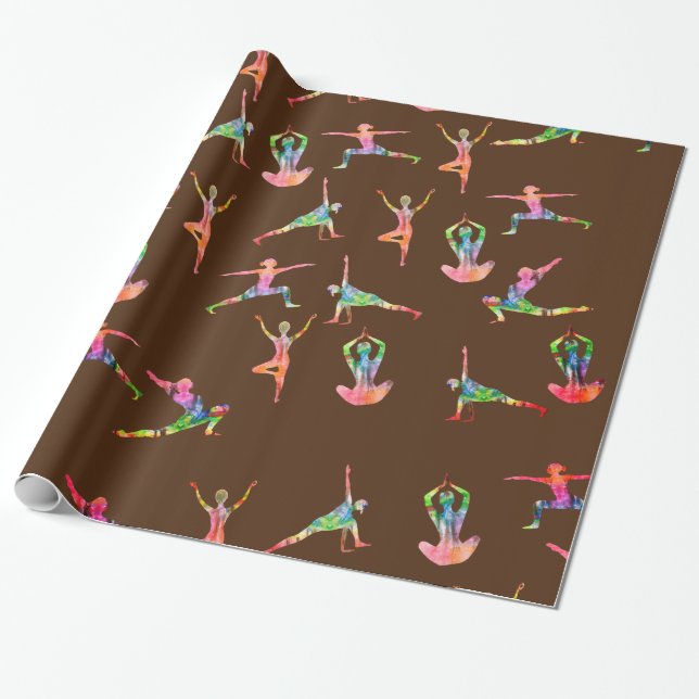 Yoga Colourful Art Wrapping Paper (Unrolled)