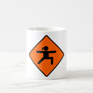 Yoga Crossing Sign Warrior Pose Stick Figure  Coffee Mug