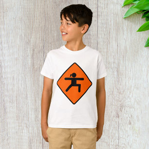 Yoga Crossing Sign Warrior Pose Stick Figure  T-Shirt