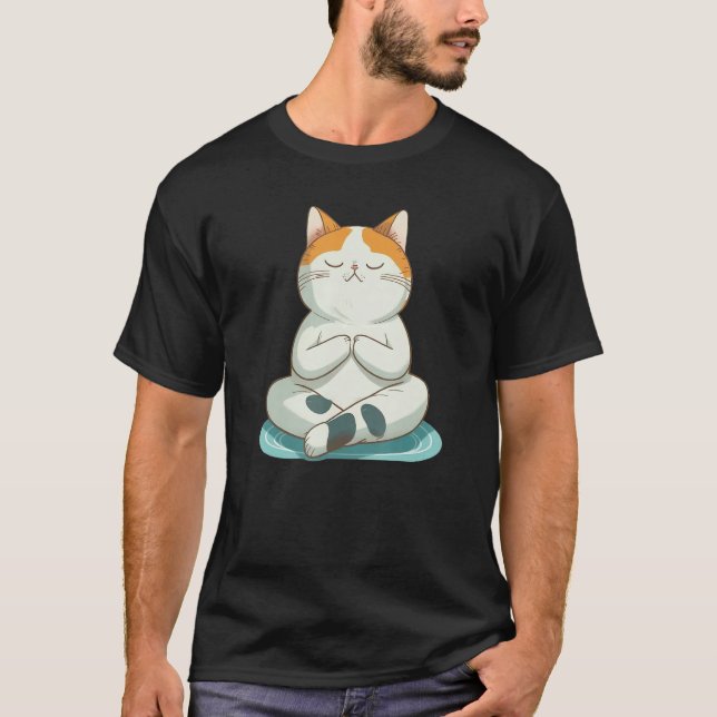 Yoga Cute Kitty Cat T-Shirt (Front)