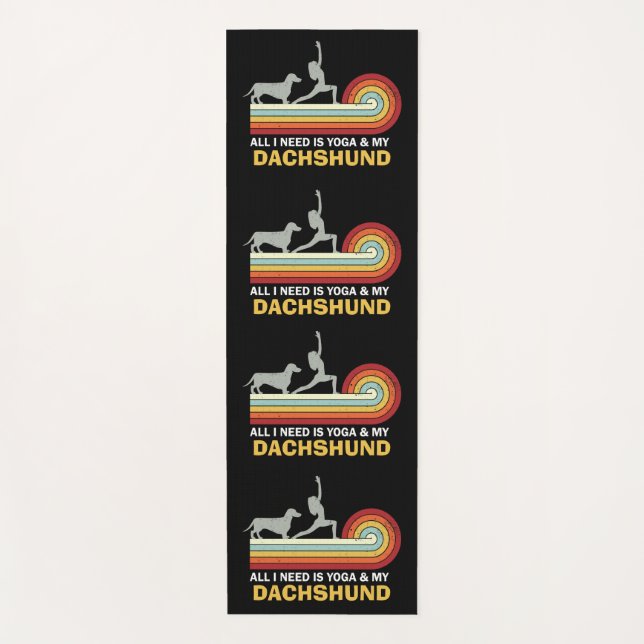 Yoga Dachshund funny vintage Yoga Mat (Front)