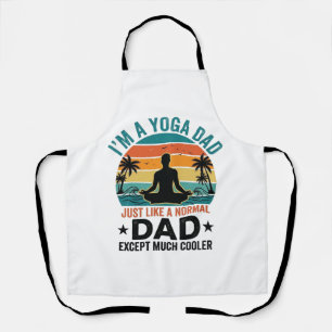 Yoga Dad Vintage Sunset Funny Father Shirt Design_ Apron