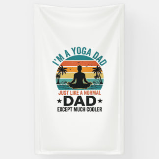 Yoga Dad Vintage Sunset Funny Father Shirt Design_ Banner