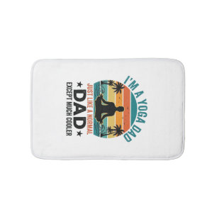 Yoga Dad Vintage Sunset Funny Father Shirt Design_ Bath Mat