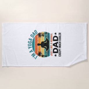 Yoga Dad Vintage Sunset Funny Father Shirt Design_ Beach Towel