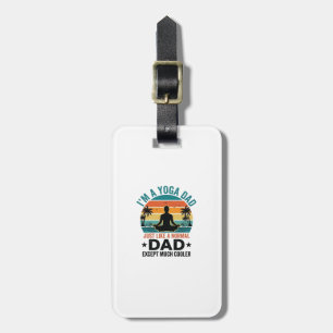 Yoga Dad Vintage Sunset Funny Father Shirt Design_ Luggage Tag