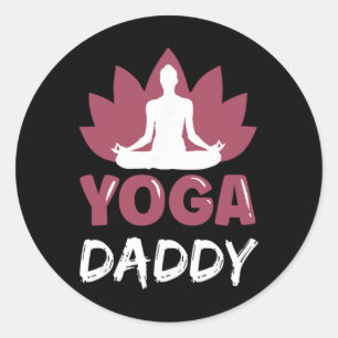 Yoga Daddy Lover Cute Meditation Hobby Dad Father Classic Round Sticker
