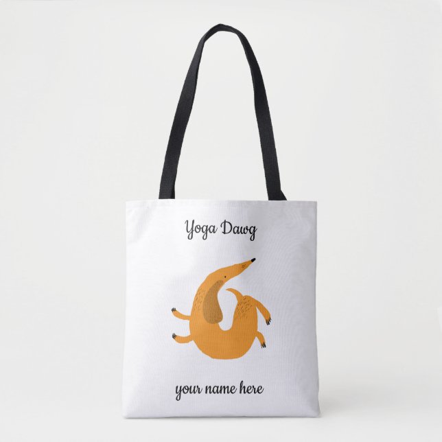 Yoga Dawg Fitness Tote Beach Bag (Front)