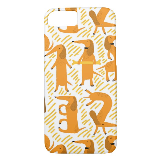 Yoga Dawg  I Phone Case Dachshund Wiener Dog (Back)