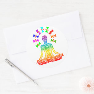 Yoga Day Graphics Classic Round Sticker