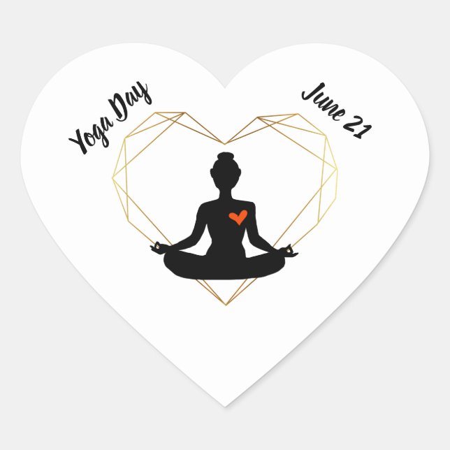 Yoga Day Heart Stickers (Front)