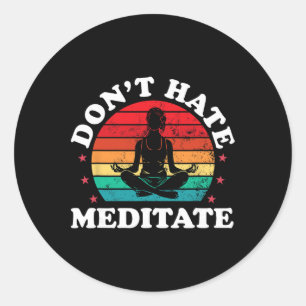 Yoga Day Zen Buddhism Meditation Instructor Medita Classic Round Sticker