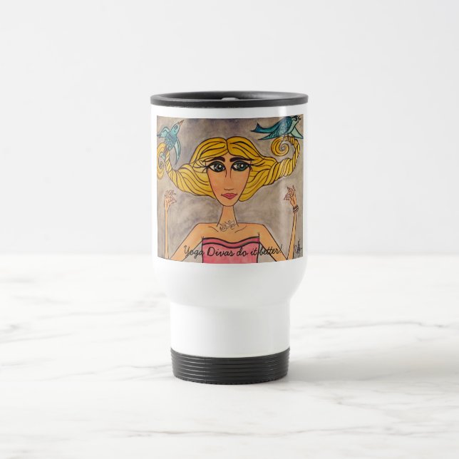 Yoga Divas do it better! Travel Mug (Center)