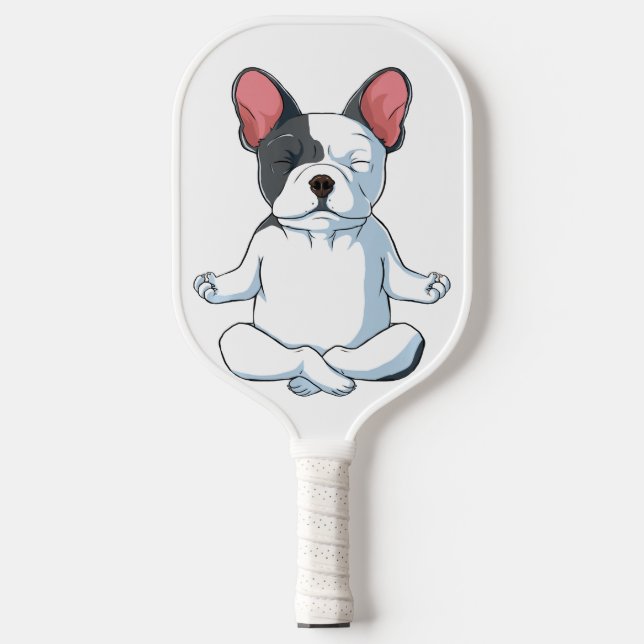Yoga Dog French Bulldog Funny Dog Pickleball Paddle (Front)
