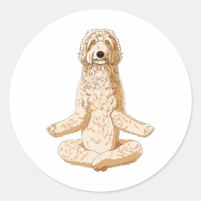 Yoga Dog Labradoodle  Classic Round Sticker (Front)
