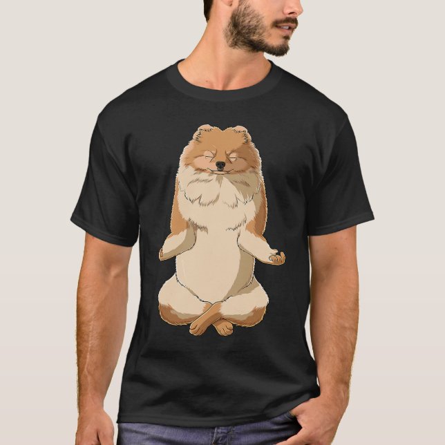 Yoga Dog Pomeranian T-Shirt (Front)