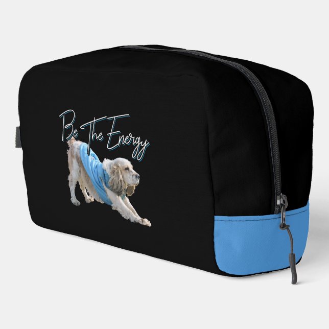 Yoga Downward Dog - Be The Energy Quote Dopp Kit (Right Corner)