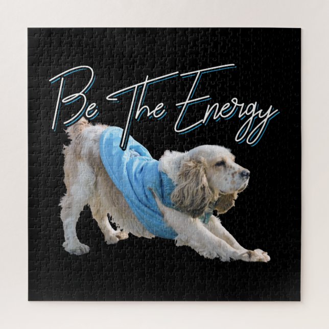 Yoga Downward Dog - Be The Energy Quote Jigsaw Puzzle (Vertical)